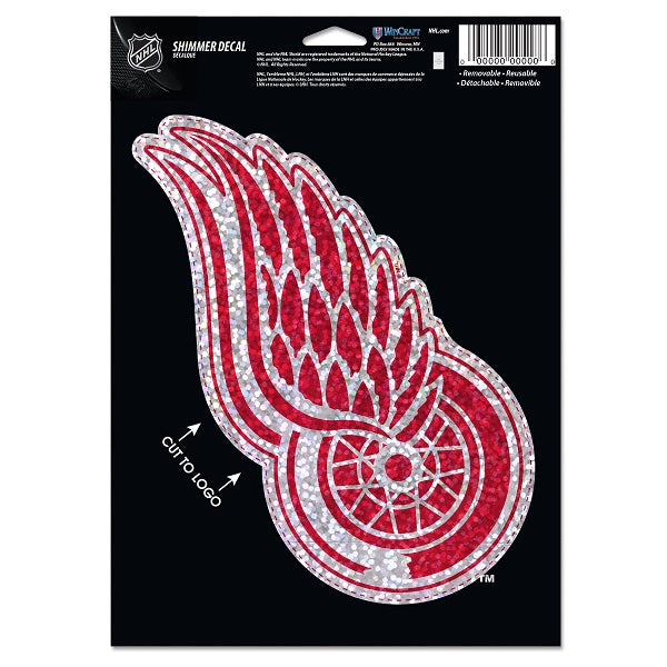 Detroit Red Wings Shimmer Decal, 5x7 Inch