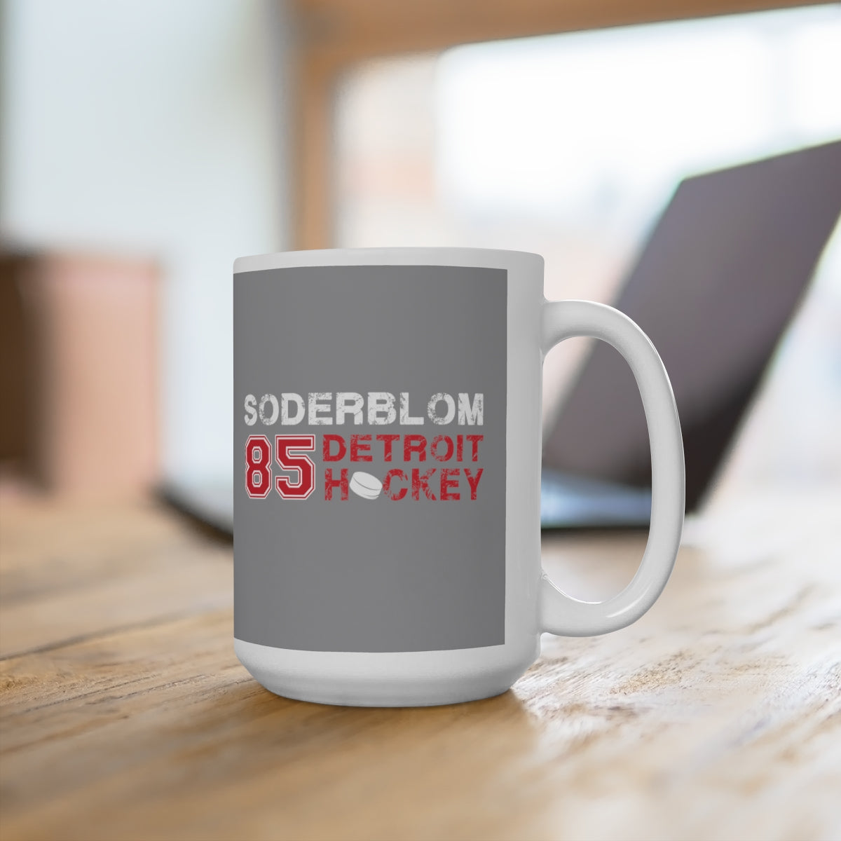 Soderblom 85 Detroit Hockey Ceramic Coffee Mug In Gray, 15oz