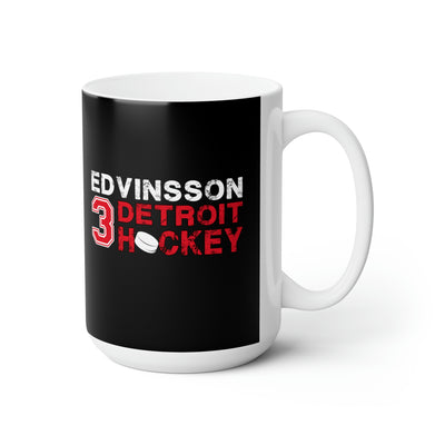 Edvinsson 3 Detroit Hockey Ceramic Coffee Mug In Black, 15oz