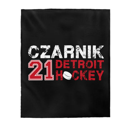 Czarnik 21 Detroit Hockey Velveteen Plush Blanket