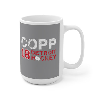 Copp 18 Detroit Hockey Ceramic Coffee Mug In Gray, 15oz