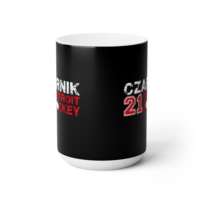 Czarnik 21 Detroit Hockey Ceramic Coffee Mug In Black, 15oz