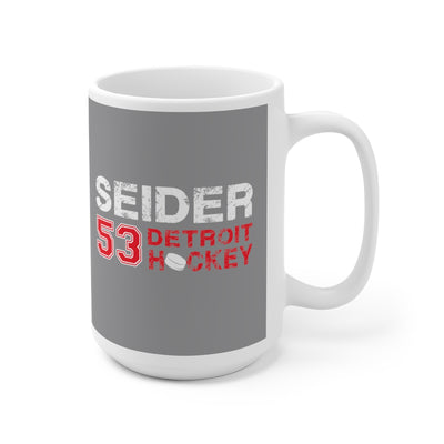 Seider 53 Detroit Hockey Ceramic Coffee Mug In Gray, 15oz