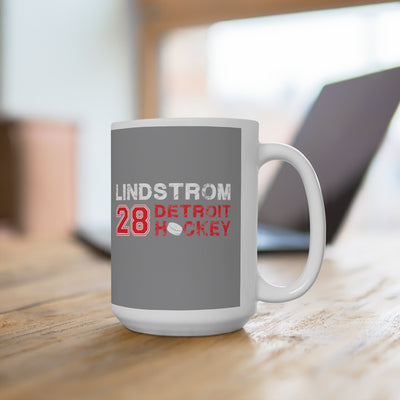 Lindstrom 28 Detroit Hockey Ceramic Coffee Mug In Gray, 15oz