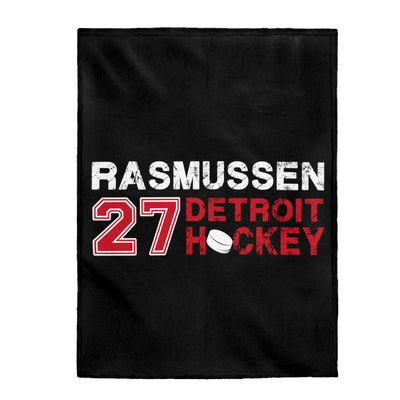 Rasmussen 27 Detroit Hockey Velveteen Plush Blanket