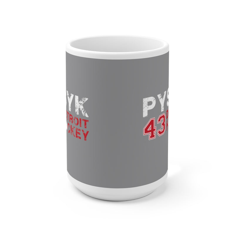 Pysyk 43 Detroit Hockey Ceramic Coffee Mug In Gray, 15oz