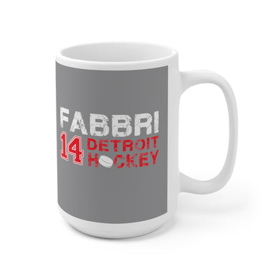 Fabbri 14 Detroit Hockey Ceramic Coffee Mug In Gray, 15oz