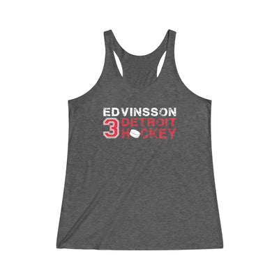 Edvinsson 3 Detroit Hockey Women's Tri-Blend Racerback Tank Top