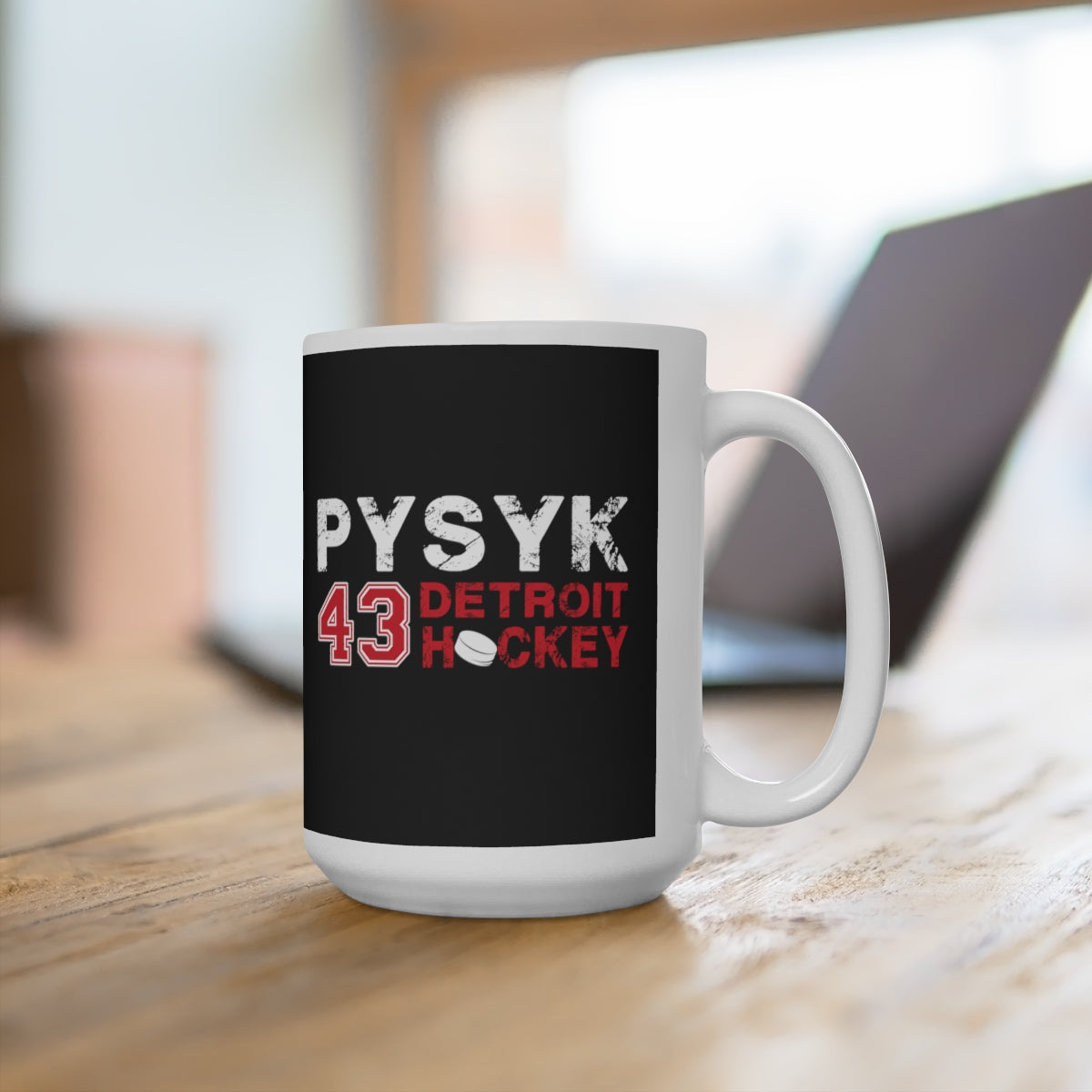 Pysyk 43 Detroit Hockey Ceramic Coffee Mug In Black, 15oz