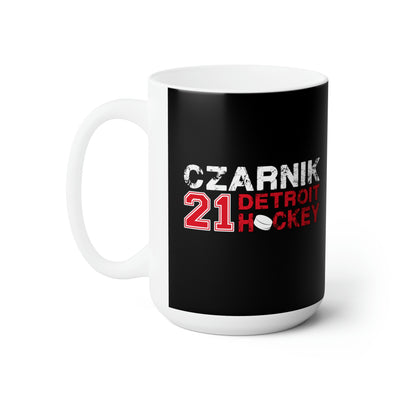 Czarnik 21 Detroit Hockey Ceramic Coffee Mug In Black, 15oz