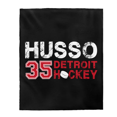 Husso 35 Detroit Hockey Velveteen Plush Blanket