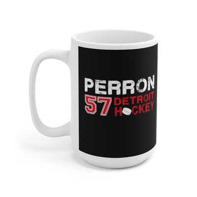 Perron 57 Detroit Hockey Ceramic Coffee Mug In Black, 15oz