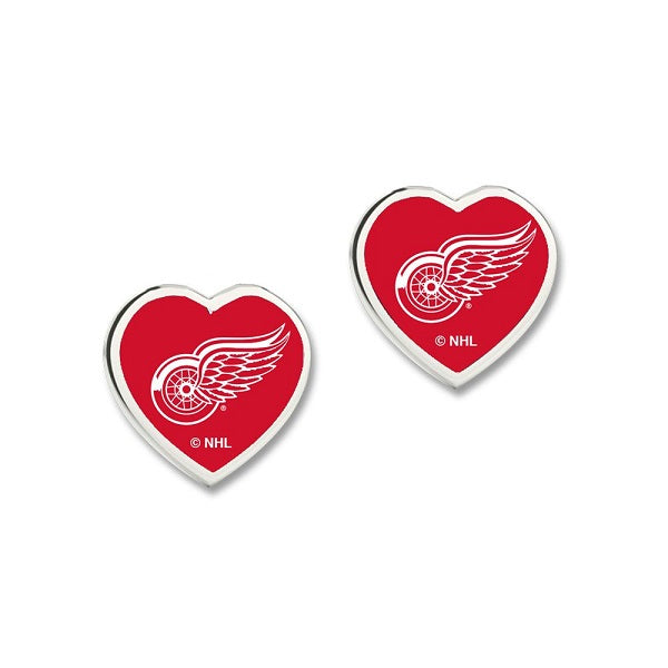 Detroit Red Wings 3D Heart Post Earrings
