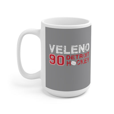 Veleno 90 Detroit Hockey Ceramic Coffee Mug In Gray, 15oz