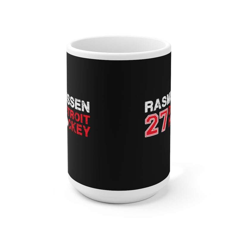 Rasmussen 27 Detroit Hockey Ceramic Coffee Mug In Black, 15oz