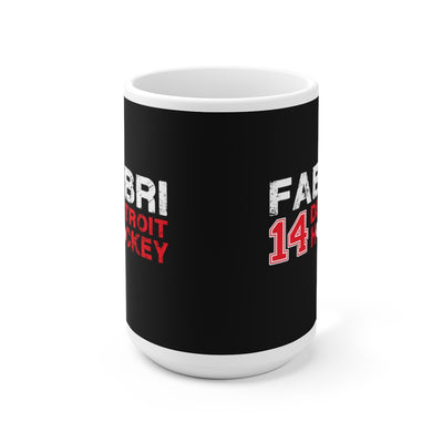 Fabbri 14 Detroit Hockey Ceramic Coffee Mug In Black, 15oz