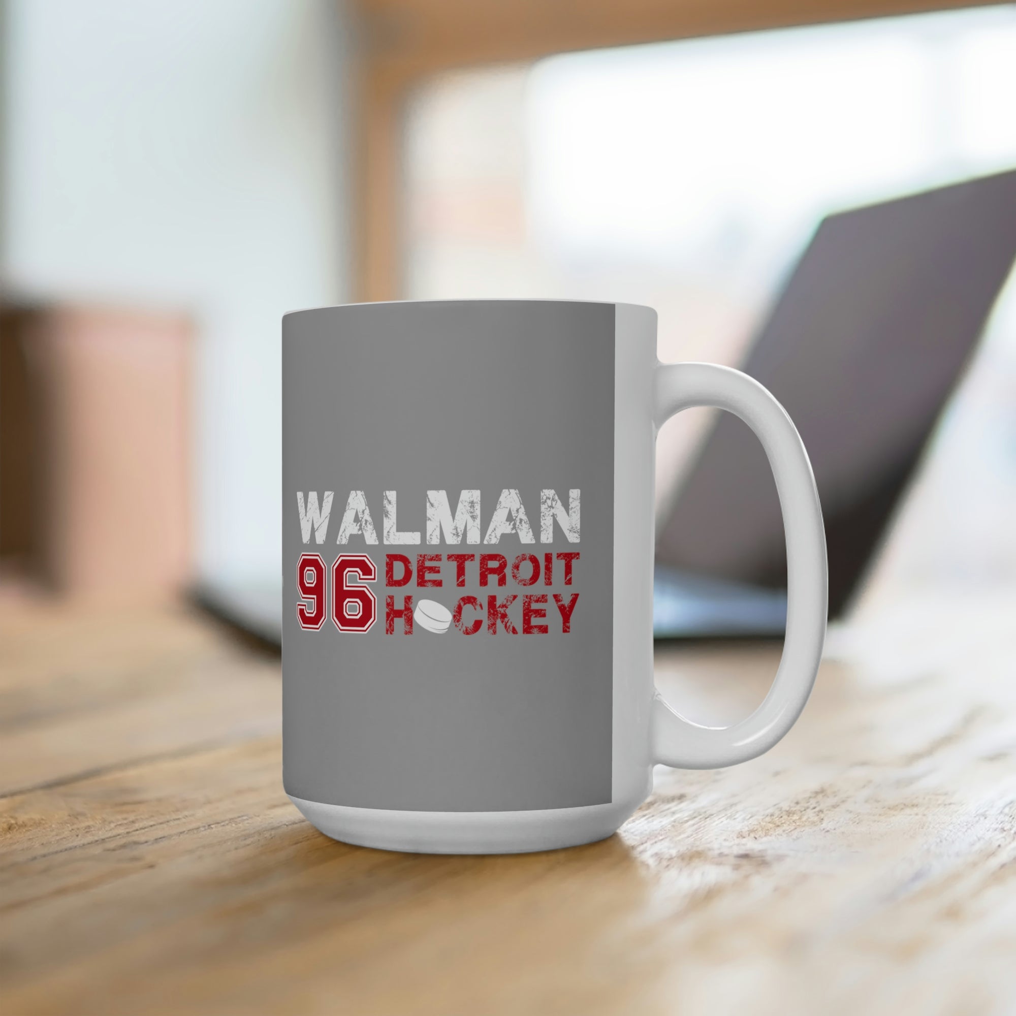 Walman 96 Detroit Hockey Ceramic Coffee Mug In Gray, 15oz