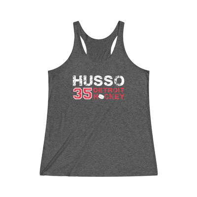 Husso 35 Detroit Hockey Women's Tri-Blend Racerback Tank Top