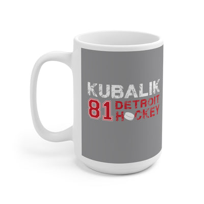 Kubalik 81 Detroit Hockey Ceramic Coffee Mug In Gray, 15oz