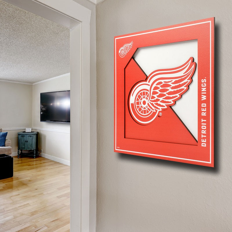 Detroit Red Wings 3D Logo Wall Art, 12x12 Inch