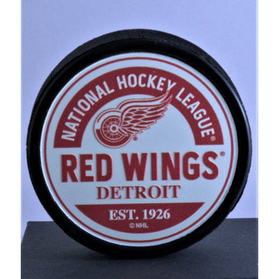 Detroit Red Wings Hockey Puck - Textured Block
