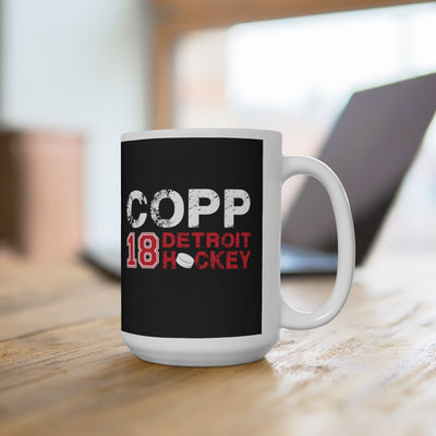 Copp 18 Detroit Hockey Ceramic Coffee Mug In Black, 15oz
